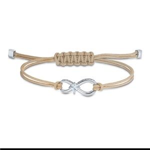 Swarovski Infinity Bracelet Beige, Rhodium Plated